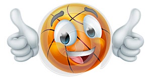 Basketball Ball Emoticon Face Emoji Cartoon Icon photo