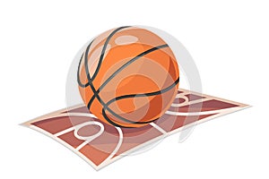 Basketball ball field sport cartoon isolated icon vector illustration