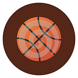 Basketball ball icon, modern minimal flat design style, vector illustration