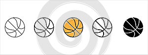 Basketball ball icon vector set. Basketball sport icon design
