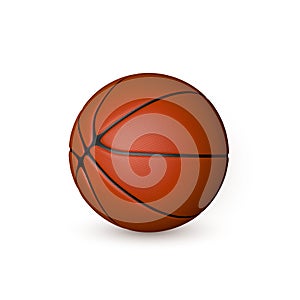 Basketball ball isolated on a white background. Realistic Vector Illustration