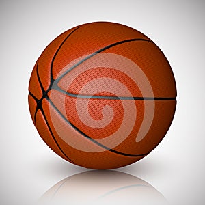 Basketball ball isolated on a white background. Realistic Vector Illustration