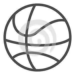 Basketball ball line icon. Sport equipment vector illustration isolated on white. Game outline style design, designed