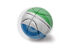 Basketball ball with the national flag of sierra leone on the white background photo