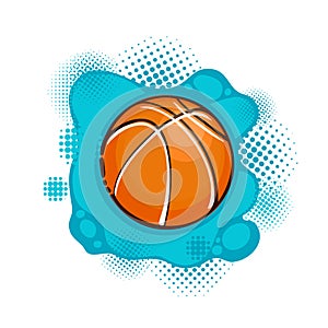 Basketball ball object abstraction. Vector illustration. Flat vector illustration in black on white background.