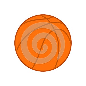 Basketball ball. Orange basketball ball. Vector silhouette. Vector icon isolated on white background. Flat illustration.