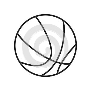 Basketball Ball Outline Flat Icon on White