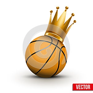Basketball ball with royal crown of princess