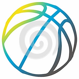 Basketball ball symbol, neon color, transparent design, eps.