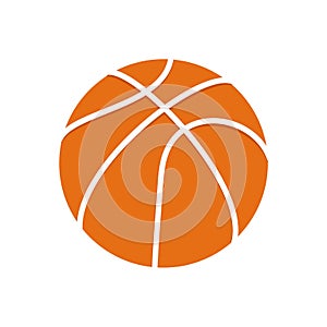 Basketball ball with white outline