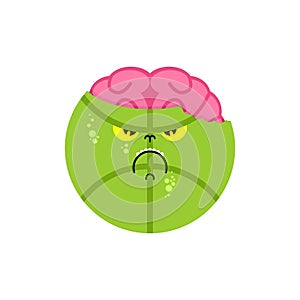 Basketball ball Zombie isolated. Green dead ball and brain. vector illustration