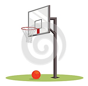 Basketball basket and ball