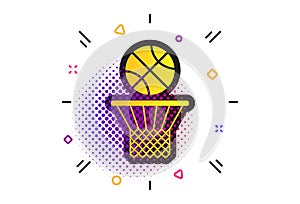 Basketball basket and ball icon. Sport symbol. Vector
