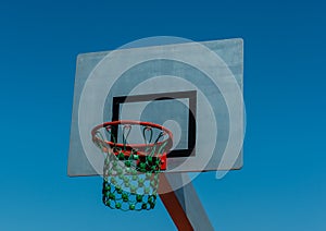 The Basketball basket from below