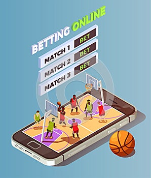 Basketball Betting Online Concept