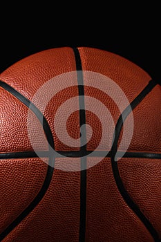 Basketball on a black background photo