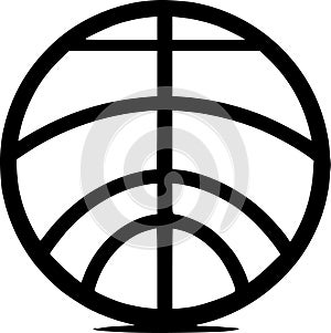 Basketball - black and white isolated icon - vector illustration