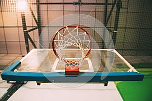 Basketball board and basket