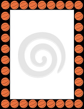 Basketball border on black frame with vector available