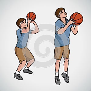 Basketball boy poses