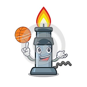 With basketball bunsen burner isolated with the cartoon