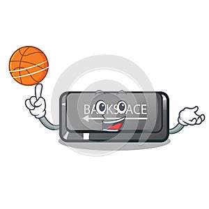 With basketball button backspace isolated in the mascot