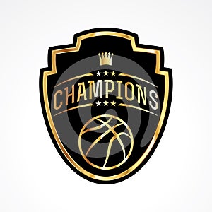 Basketball Champions Badge Emblem Illustration