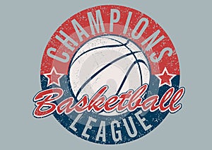 Basketball Champions league distressed print