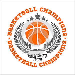 Basketball championship logo set and design elements