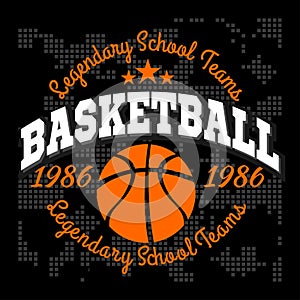 Basketball championship logo set and design elements