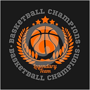 Basketball championship logo set and design elements