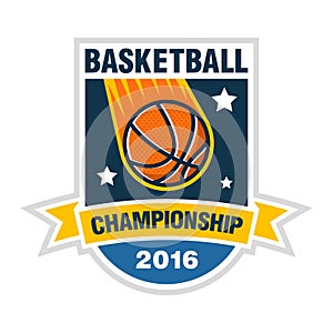 Basketball championship, tournament or team logo concept