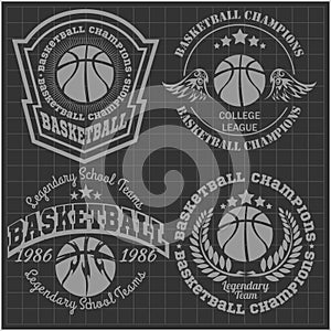 Basketball championship - vector emblem for t