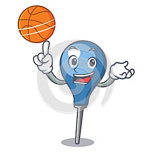 With basketball clyster character cartoon style
