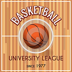 Basketball college or university league poster