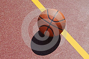 Basketball on court