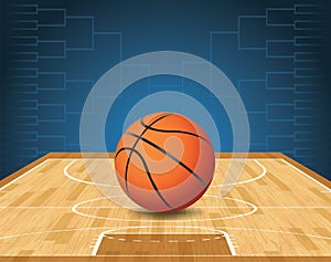 Basketball Court and Ball Tournament Illustration photo
