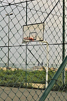 Basketball court in the beach