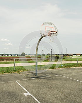 Basketball court at Jacob Riis Park, in the Rockaways, Queens, New York City