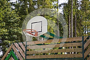 Basketball court outdoor. Sport in nature concept.