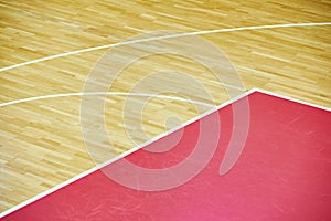 Basketball court parquet