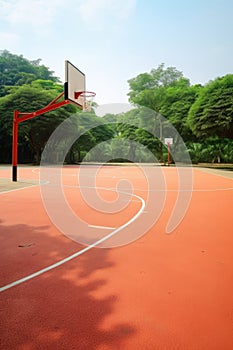 Basketball court in a public park AI generated