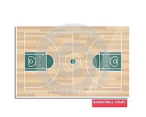 Basketball court scheme on white background