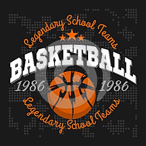 Basketball emblem for T-shirts, Posters, Banners