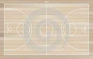 Basketball field for background. Vector illustration.