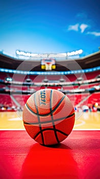 Basketball on the Field of the Stadium