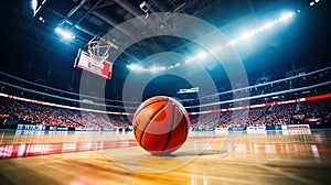 Basketball on the Field of the Stadium