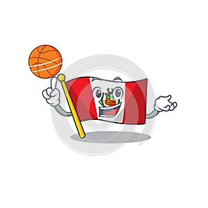 With basketball flag peru isolated in the macot