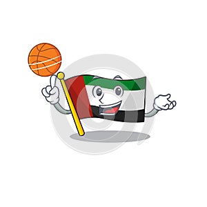 With basketball flag united arab emirates shaped cartoon