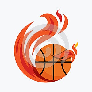 basketball flying fire ball icon Design Vector, Emblem, Design Concept, Creative Symbol